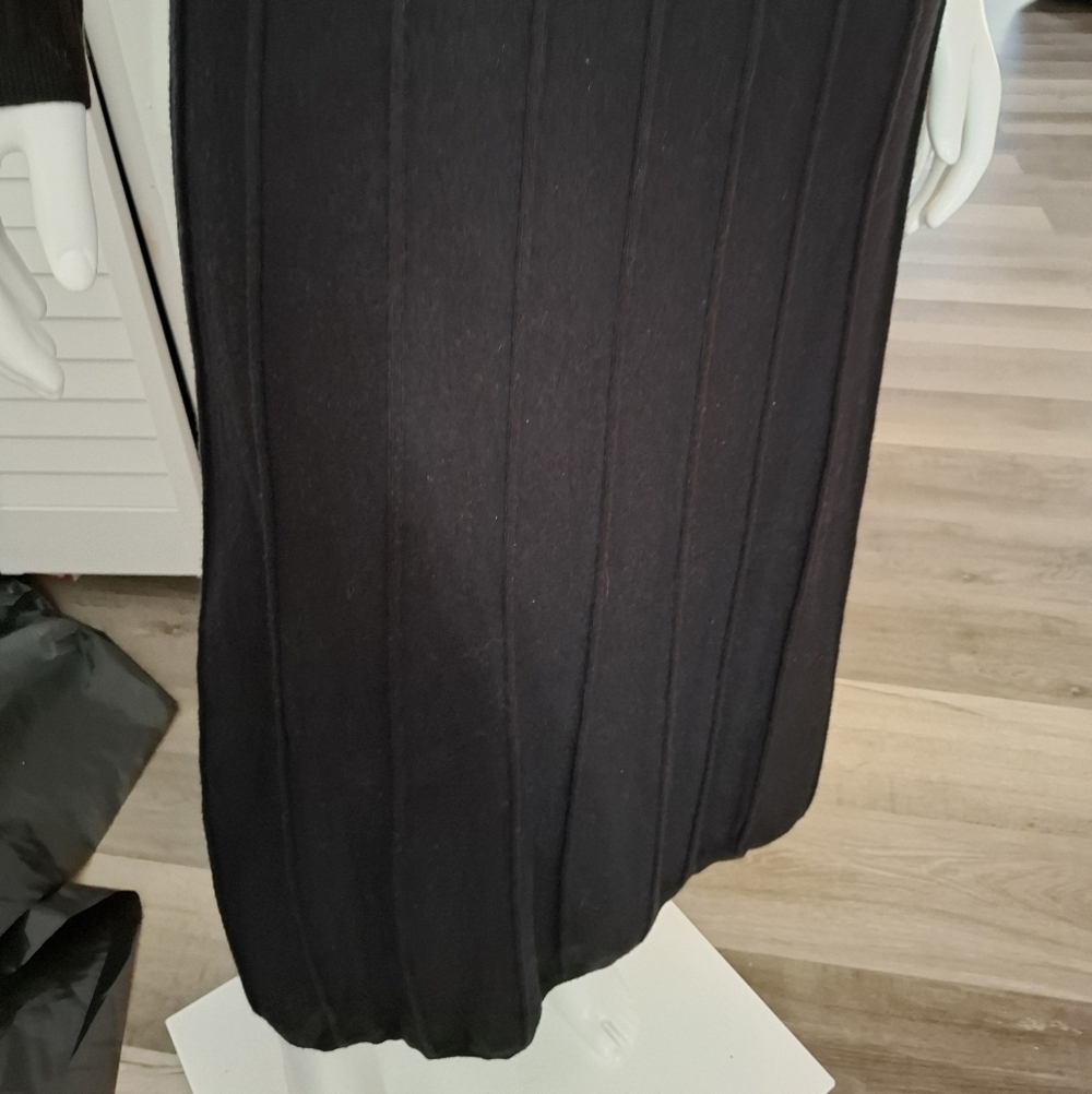Lucky brand maxi dress Ribbed Monck Neck Long Sleeves Black Size LARGE - Picture 6 of 15